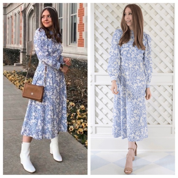 ANTONIO MELANI Dresses & Skirts - NWT Antonio Melani x Born On Fifth Alizee Floral Midi Dress Blue